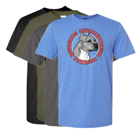 American Staffordshire Terrier head drawing T-shirt
