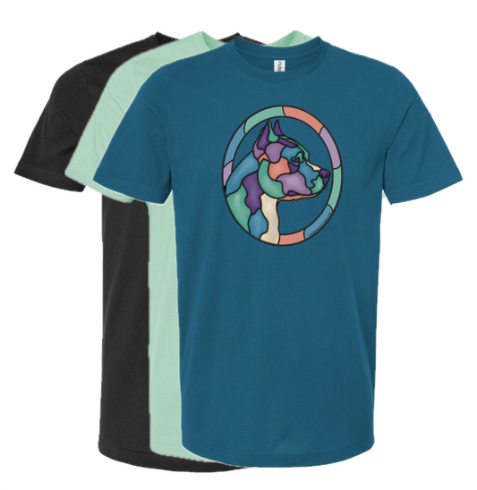 American Staffordshire Terrier stained glass T-shirt